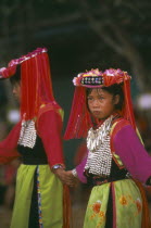 Lisu girls dancing wearing their New Year finery