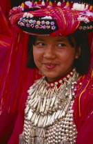 Portrait of a young Lisu girl in her New Year finery