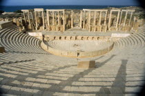 Ruins of Roman city founded in 6th Century BC.  Carved columns and masonry in the theatre.UNESCO World Heritage Site Theater