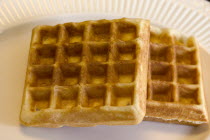 Waffles served at midmorning brunch.