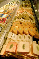 Display of cheese at the Mississippi Market a natural foods co-op located at Dale and Selby in the regentrified inner city area.