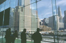 People looking over Ground Zero during reconstruction of the World Trade Center  Centre WTC 9/11