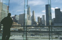 People looking over Ground Zero during reconstruction of the World Trade CenterCentre WTC 9/11