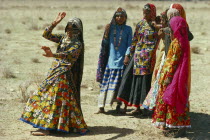 Women from Rajasthani gypsy group or Kalbelia dancing.