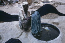 Man working in the indigo dye pits