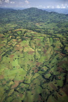 Aerial view over farmland.cultivated land