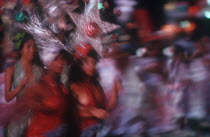 Carnival dancers blurred movement