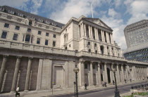 The Bank of England.  Exterior view of facade designed by Sir John Soane in 1788  the only part of the original building to survive when the bank was enlarged in the 1930s
