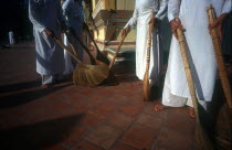 Cropped view of temple sweepers.