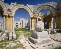 The Basilica of St Simeon interior of ruins.