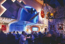 V&A Waterfront  interior of Planet Hollywood resturant and pub.