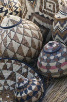 Baskets woven by Zulu women from Lala palm and died with juices of tree roots.