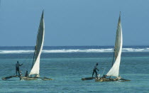 Dhows off Zanzibar Coast