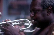 Close up of a trumpet player