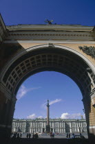 The Winter Palace and Palace Square seen through the Admiralty Arch