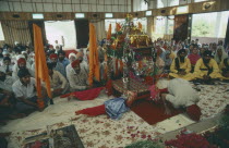 Worshippers at inauguration of new Sikh temple.