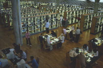 Interior view over the reading area of the Library which has been resurrected on the site of the Bibliotheca Alexandrina