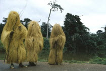 Yoruba Egungun masqueraders at the source of the River Oshon