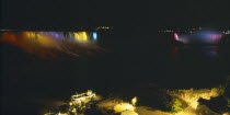 American & Horseshoe Falls illuminated multi-coloured lights