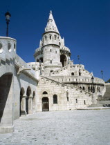 Castle Hill. View of the Fishermans Bastion which dates from 1905