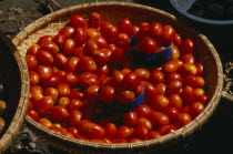 Market tomatoes in a basket.Asian Southeast Asia Southern