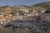 View of the port and Hydra Town.
