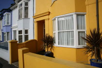 Brightly coloured terraced houses in Hanover area