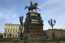Equestrian statue Tsar Nicholas I in Isaac Square