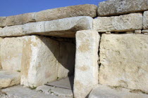 Huge limestone slab entrance way of the temple dating from circa 3000BC