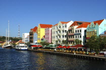 Willemstad harbour front colourful colonial style architecture