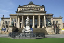 Theatre facade with the Schiller Monument infront on the Gendarmenmarkt