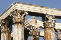 Column details of the Temple of Olympian Zeus built between 6th century BC and 131 AD.