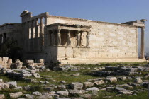 Acropolis. Caryatids that support the southern portico of the Erechtheion