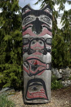 Carved wooden Totem pole