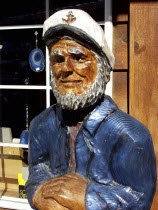 Carved wooden statue of a Captain with a beard