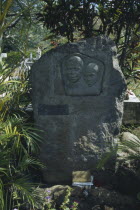 Marquesas.  Hiva Oa.  Grave of the Belgian actor  director and singer Jacques Brel.