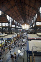 Busy interior of Central Market Hall.