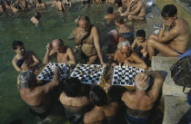 Szechenyi Furdo.  Chess players in thermal baths of spa.
