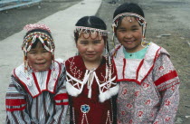 Chukchi girls dressed for Spring Festival Achai Vayam.