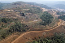 Aerial view over iron mine.Brasil