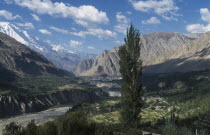 View across valley to mountain peaks from the Baltit Fort.