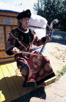 Khumii throat singer with a morin khuur horsehead fiddle.Ulan Bator