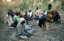 Storytelling in Dinka village.
