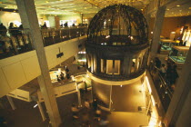 Interior view of the Peace Memorial Museum and model of the A Bomb Dome.