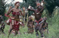 Kimpese festival with students and teachers dancing