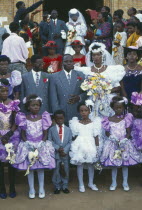 Wedding party outside Rubaga Cathedral