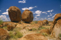 Huge balancing sandstone boulders.