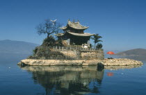 Temple of the Mercy Goddess Guan Yin on lake Erhai