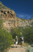 Canyon trekkers on path near San Rafael.