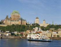 General view of Chateau Frontenac overlooking St. Lawrence Seaway